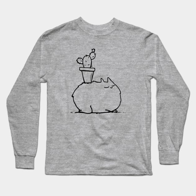 Bullet Cat and Cactus Long Sleeve T-Shirt by JULCI